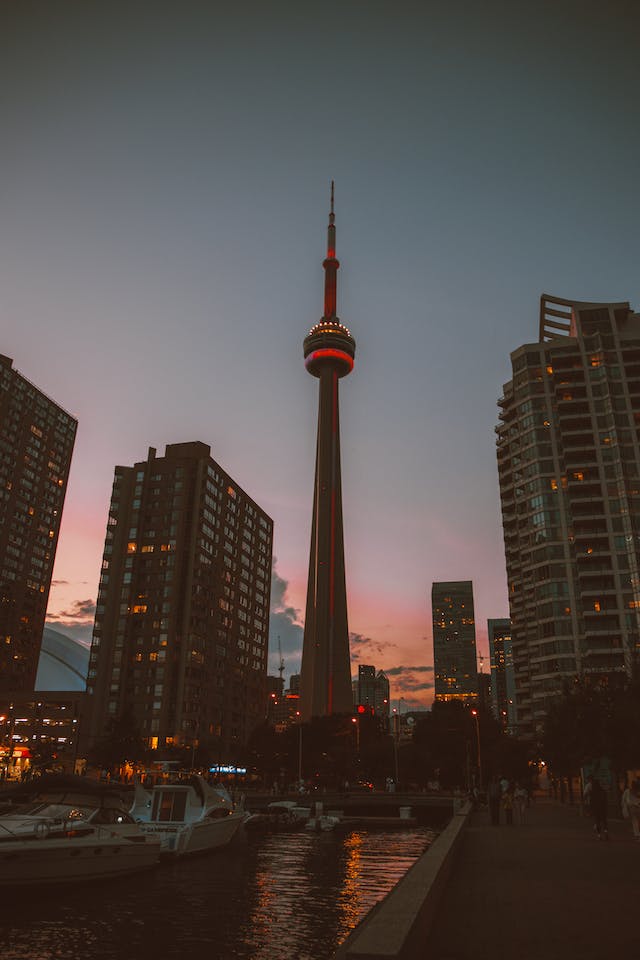 A view of CN Tower in Downtown Toronto